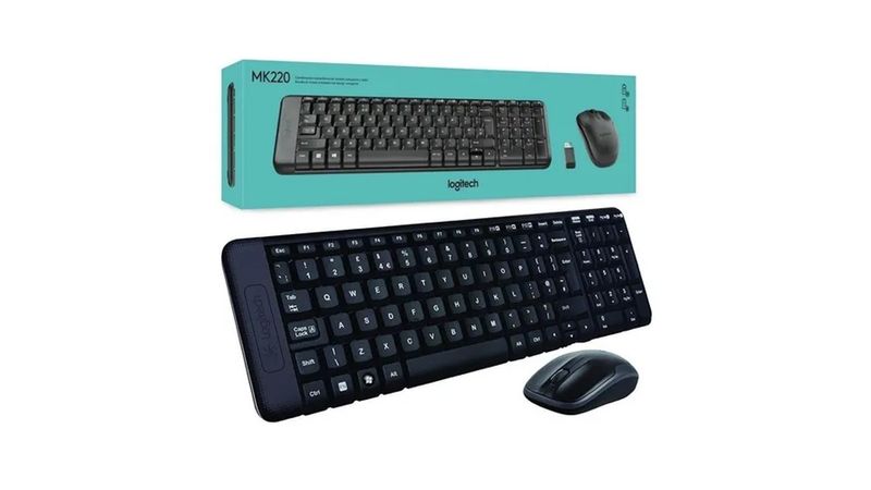 Logitech MK220 Combo Teclado Compacto y mouse Inalámbricos