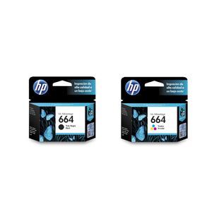 Combo de 2 cartuchos Tinta HP 664 Negra + Tinta HP 664 Tri color
